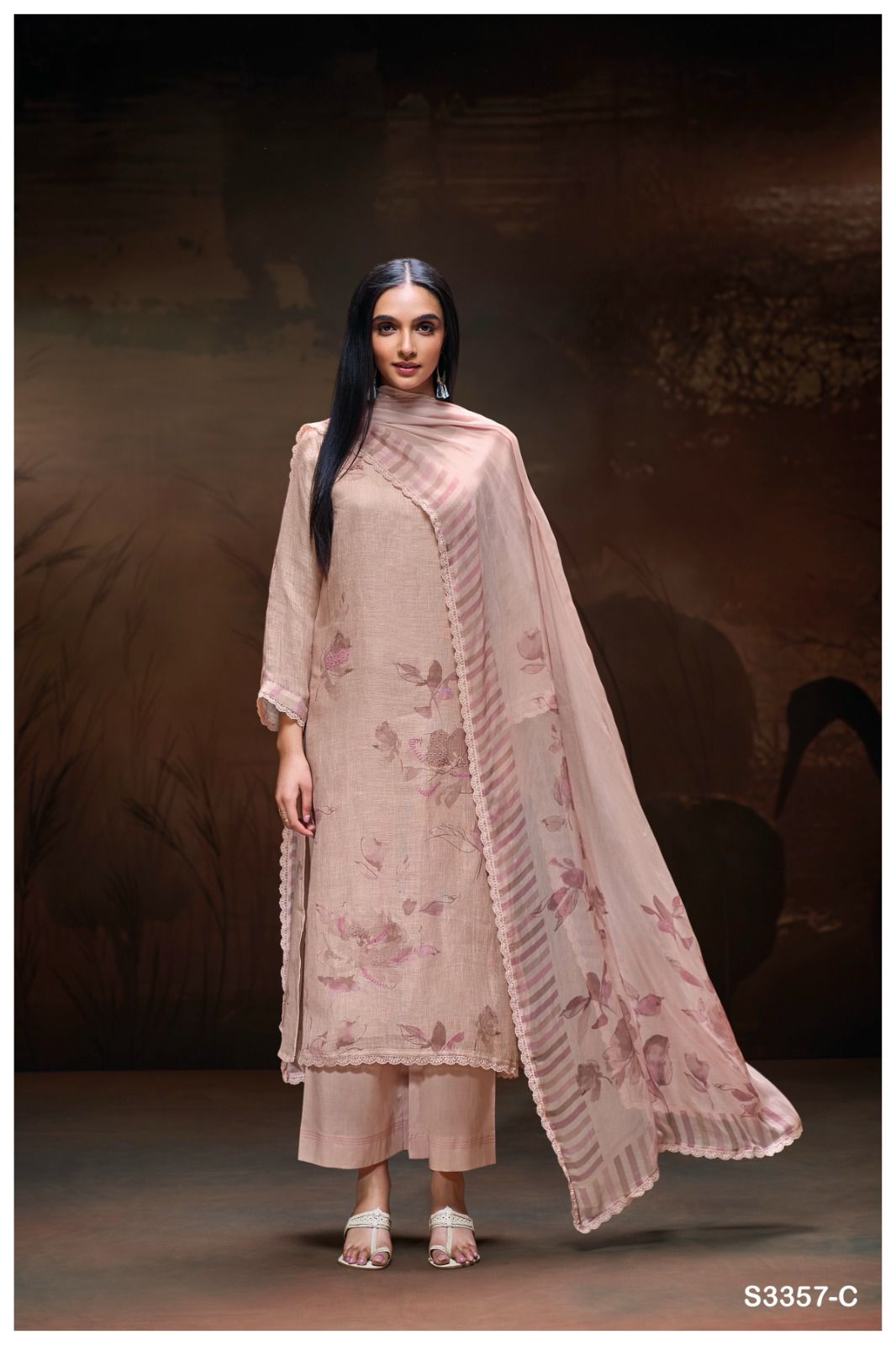 Ganga Micki Linen Printed Embroidered Salwar Suit Collection